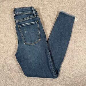 Abercrombie & Fitch High Rise Super Skinny Ankle Jeans Blue Button Fly 23/000R